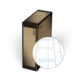 Epson LW-Z Series Bulk Roll - Self-Lamination Wire Wrap - Die Cut (25mm x 38mm) 1500 Labels/Roll - Black on White Tape - BVSL25X38PX